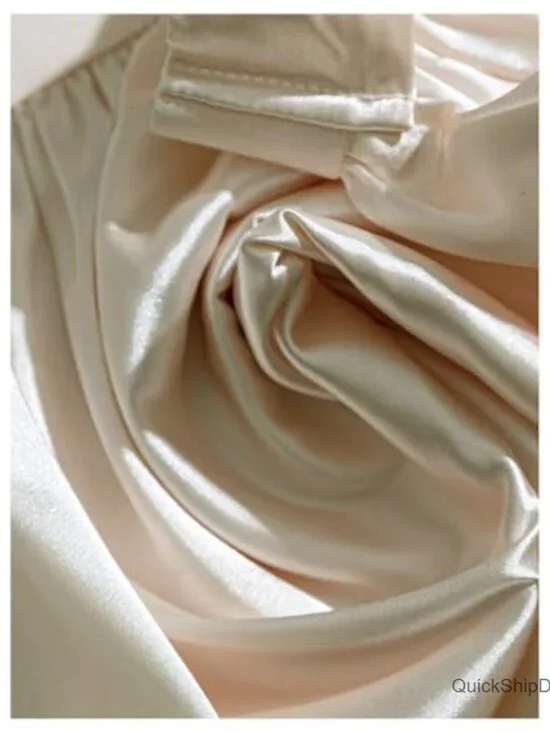 High Waisted Bowknot Ruffle Satin Midi Skirt - Picture 4 of 5